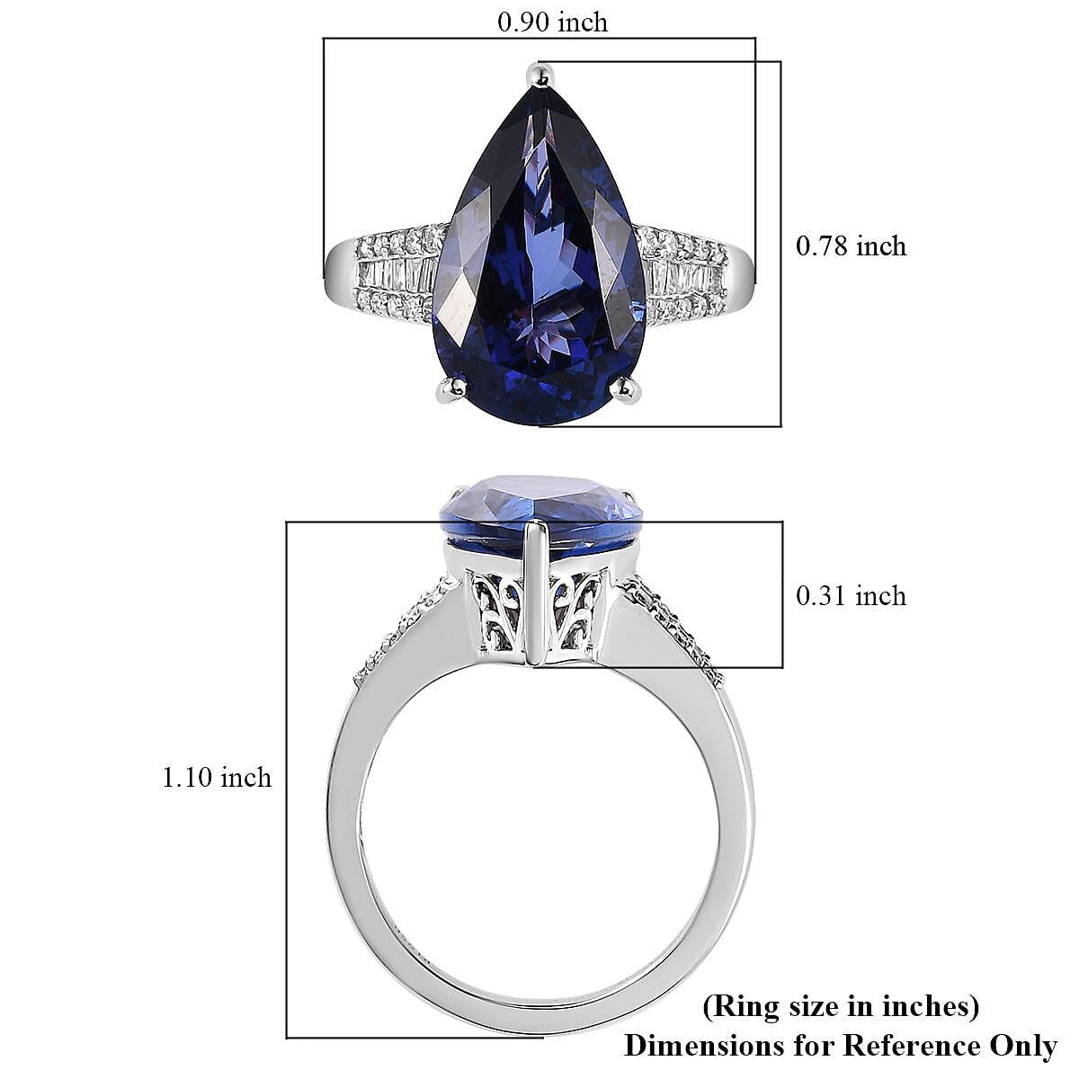 Rhapsody AAAA Tanzanite and E-F VS2 Diamond 7.90 ctw Ring in 950 Platinum (Size 8.0) 6.65 Grams image number 5