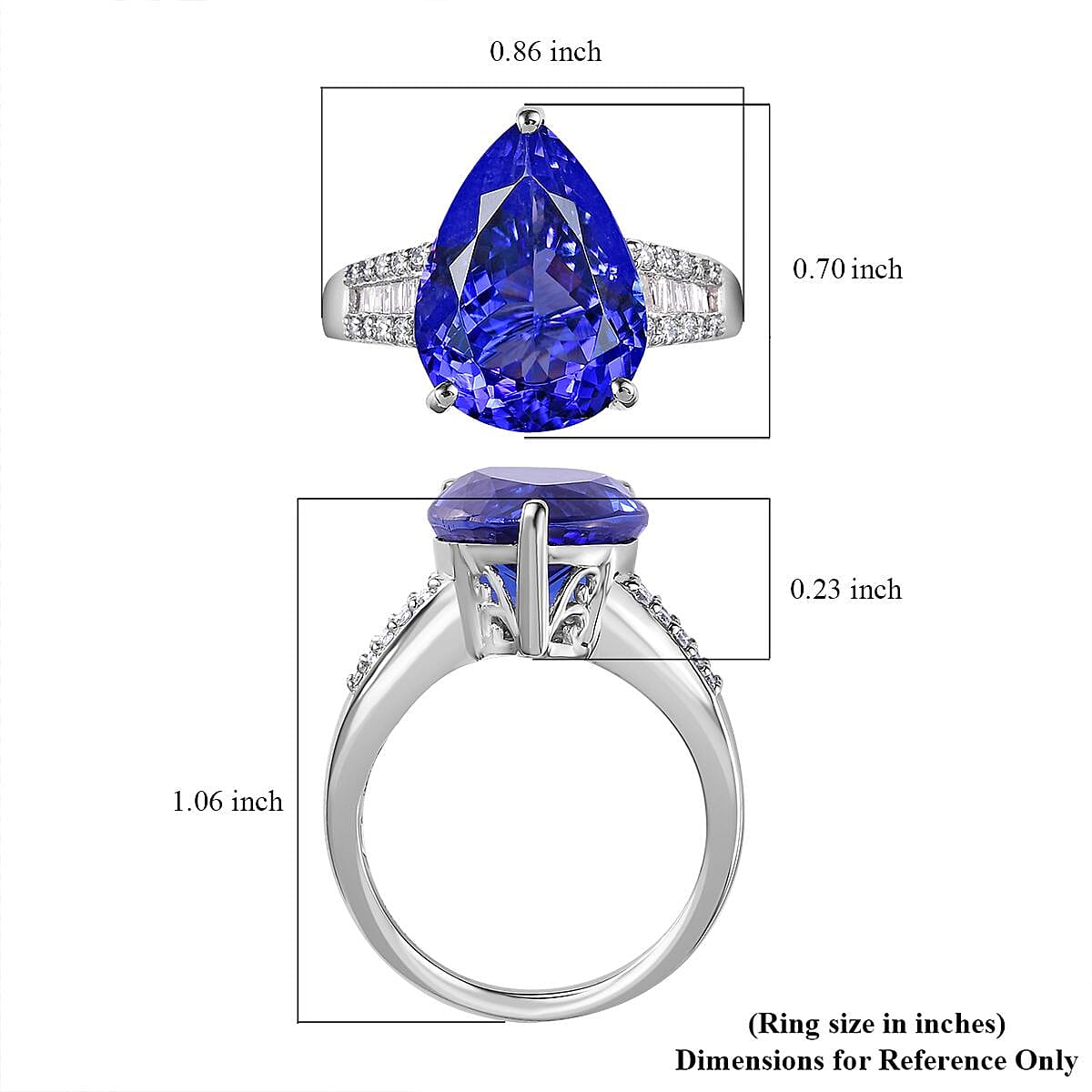 Rhapsody AAAA Tanzanite and E-F VS2 Diamond 7.90 ctw Ring in 950 Platinum (Size 9.0) 6.65 Grams image number 5