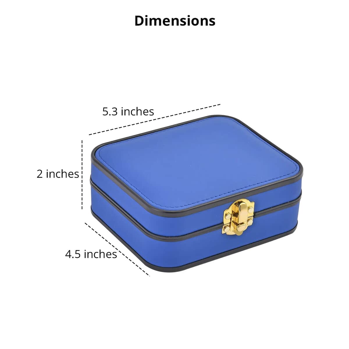 Royal Blue Faux Leather Travel Jewelry Box with Lock image number 4