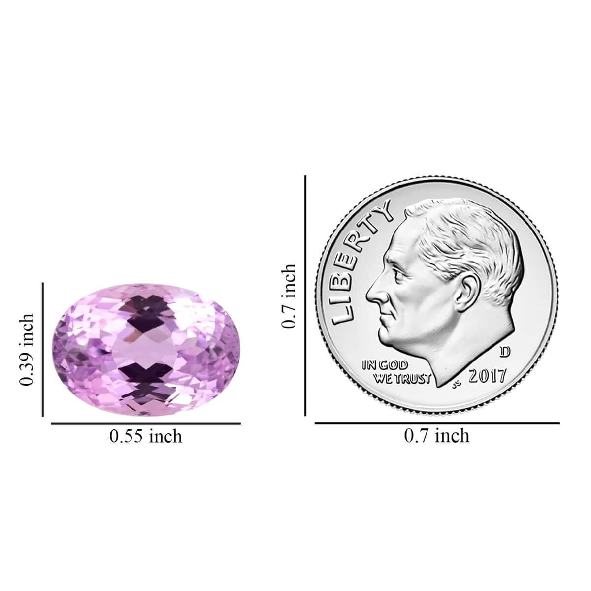 AAAA Martha Rocha Kunzite (Ovl 14x10 mm) 7.50 ctw image number 3