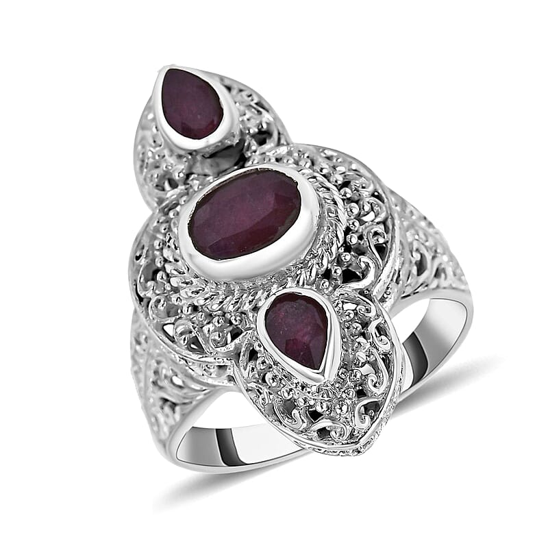 Niassa Ruby (FF) 2.30 ctwz Ring in Sterling Silver (Size 5.5)
