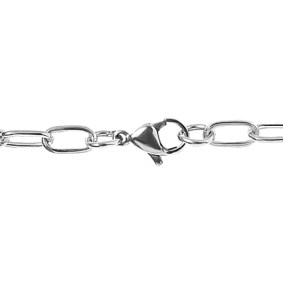Karis Mojave Blue Turquoise Paper Clip Chain Station Necklace (18 Inches) in Platinum Bond 42.50 ctw
