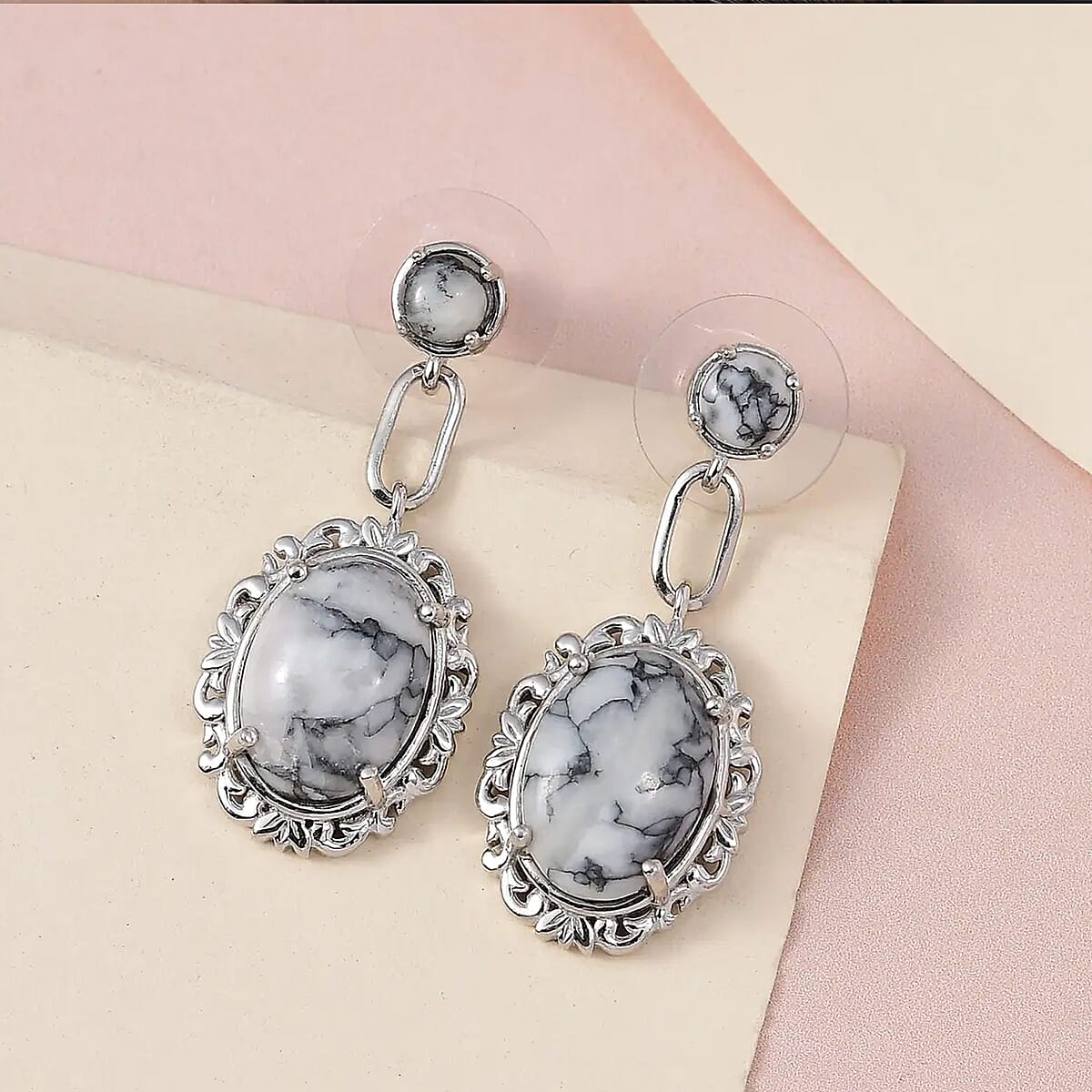 Karis Austrian Pinolith Earrings in Platinum Bond 15.20 ctw image number 1