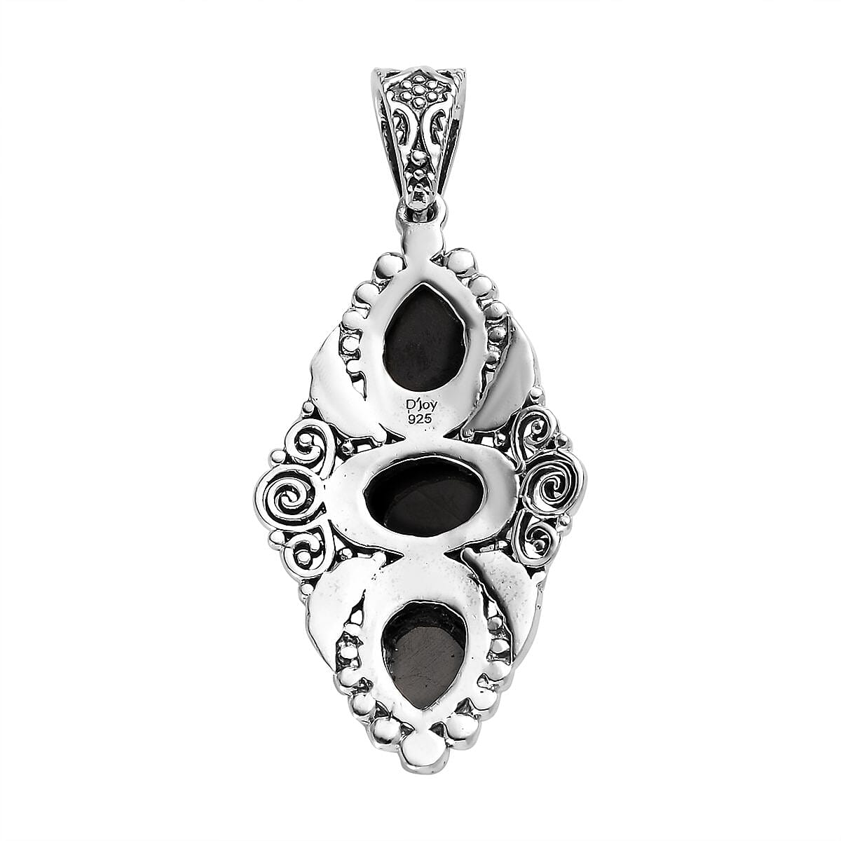 Artisan Crafted Elite Shungite 3 Stone Pendant in Sterling Silver 2.60 ctw image number 4