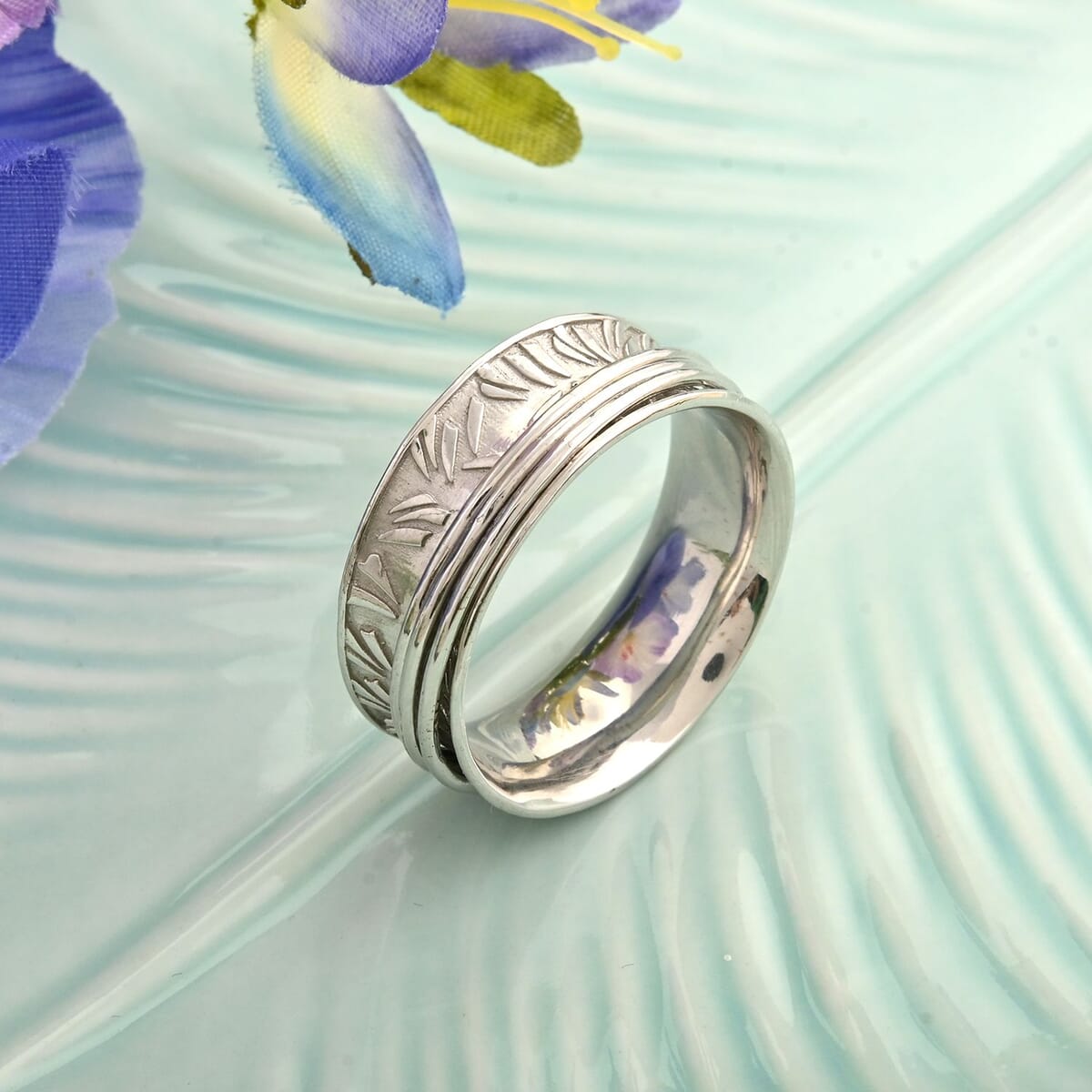 Sterling Silver Band Ring (Size 11.0) 6.25 Grams image number 1