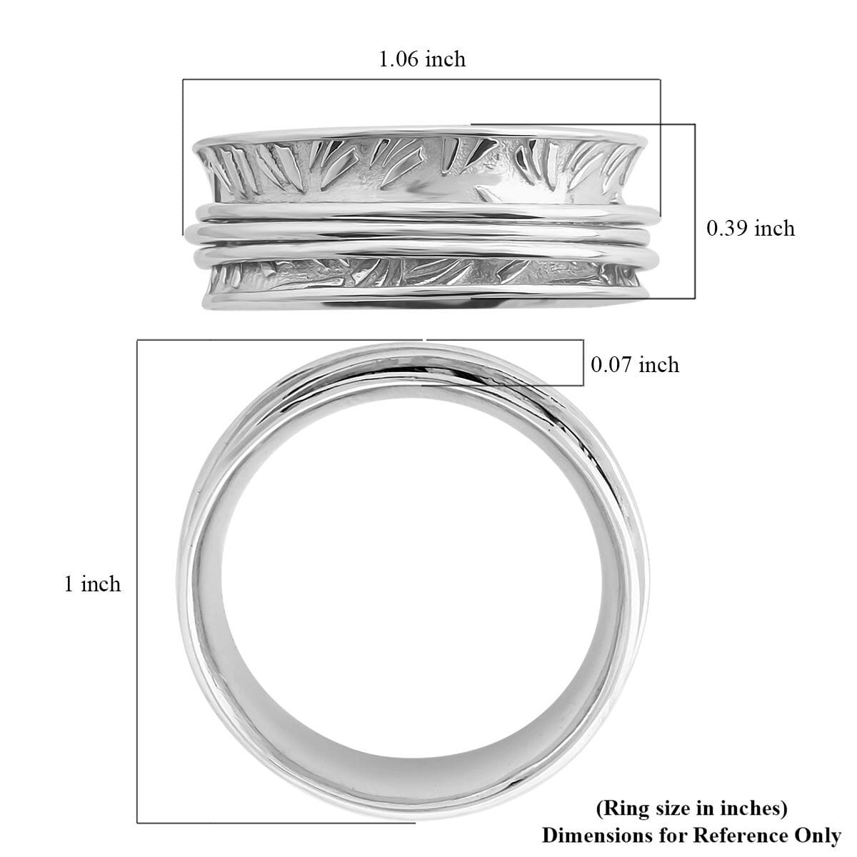 Sterling Silver Band Ring (Size 11.0) 6.25 Grams image number 4