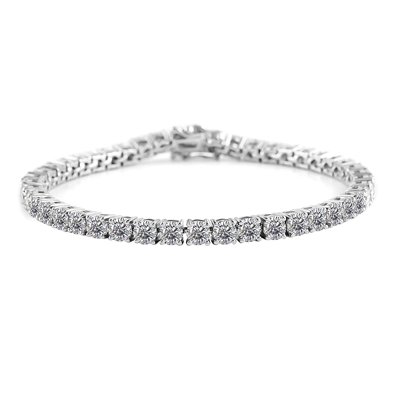 Moissanite VS EF Tennis Bracelet in Sterling Silver (7.50 In) 15.50 Grams 11.25 ctw