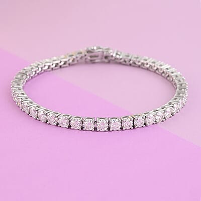 Moissanite VS EF Tennis Bracelet in Sterling Silver (7.50 In) 15.50 Grams 11.25 ctw