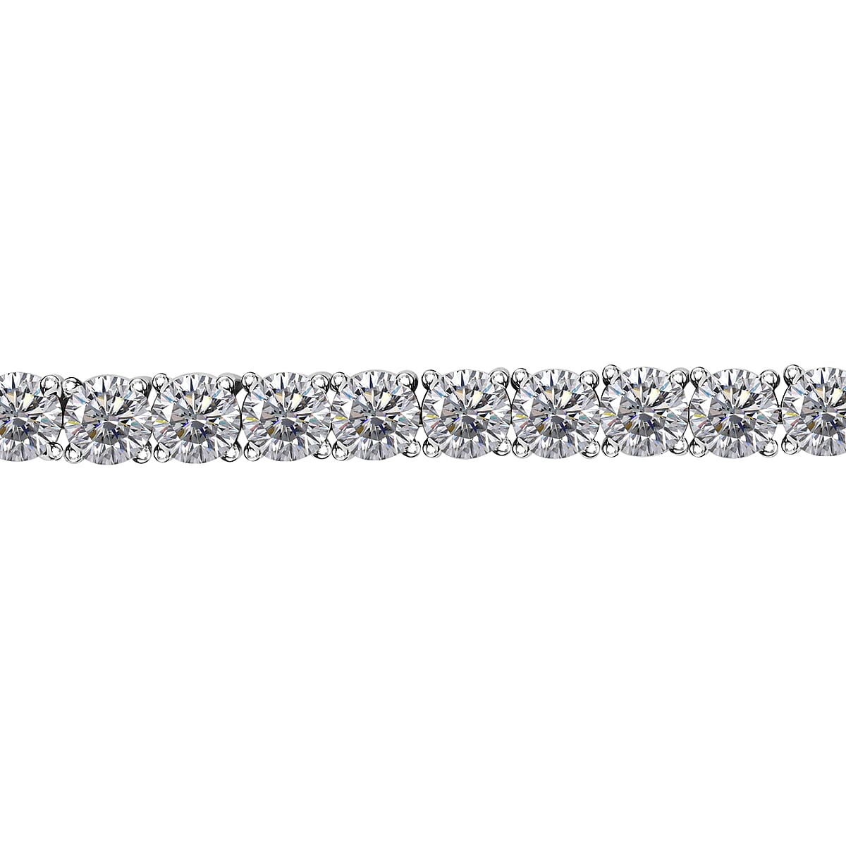 DOORBUSTER 120 Facet Moissanite Tennis Bracelet in Sterling Silver (7.50 In) (15.50 g) 11.25 ctw image number 2