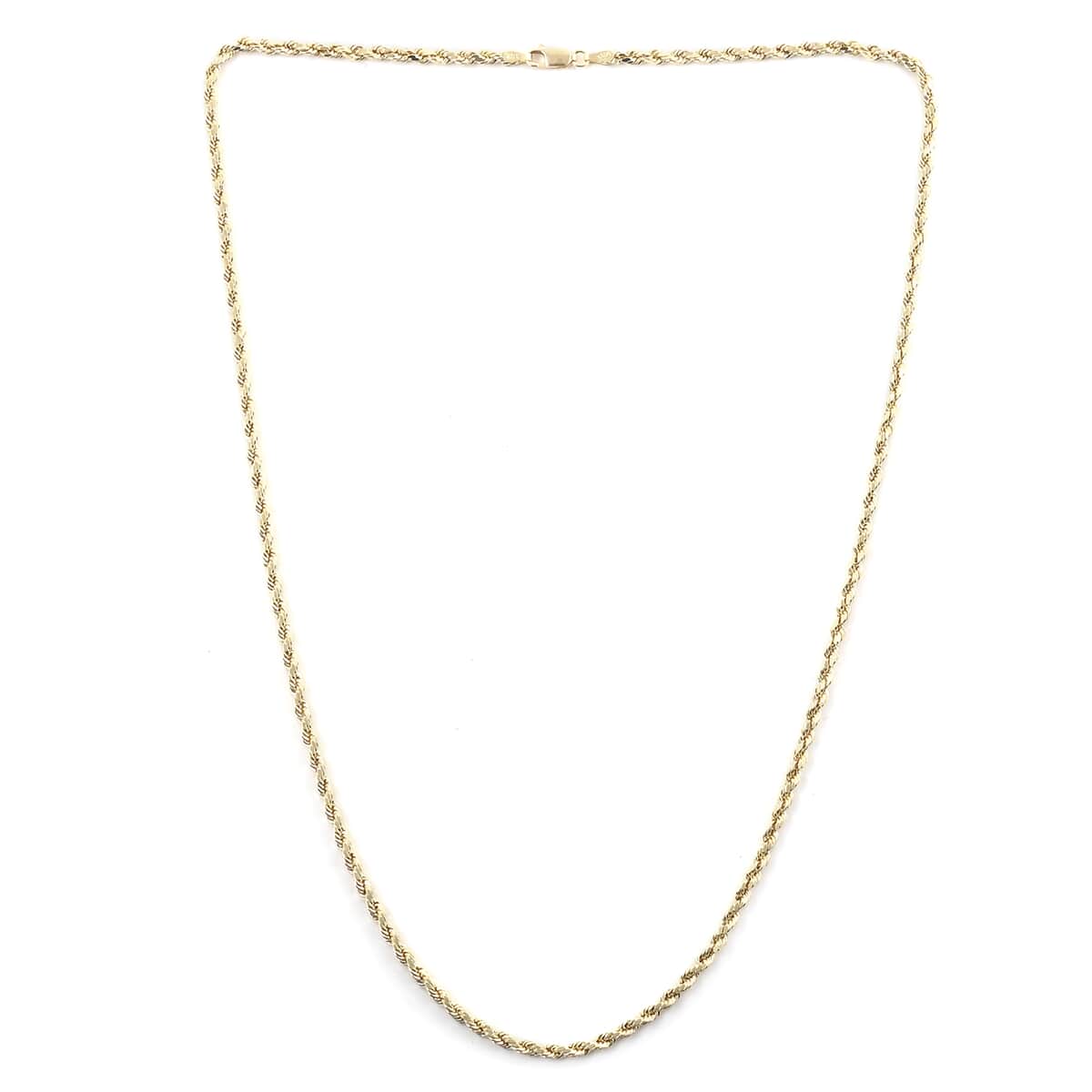10K Yellow Gold 3.27mm Rope Chain Necklace 18 Inches 5.5 Grams image number 3