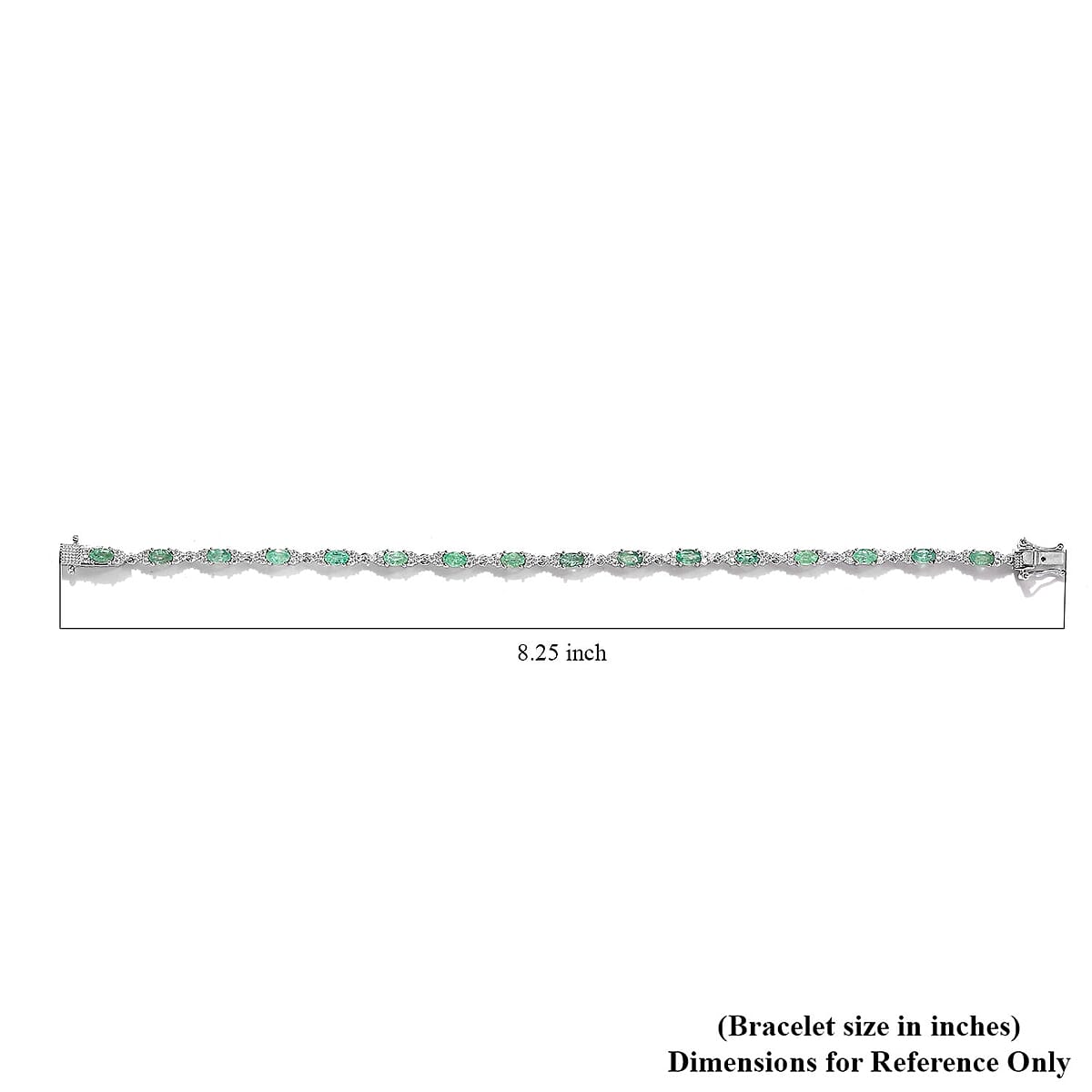 Ethiopian Emerald and Moissanite Bracelet in Platinum Over Sterling Silver (8.00 In) 4.75 ctw image number 4