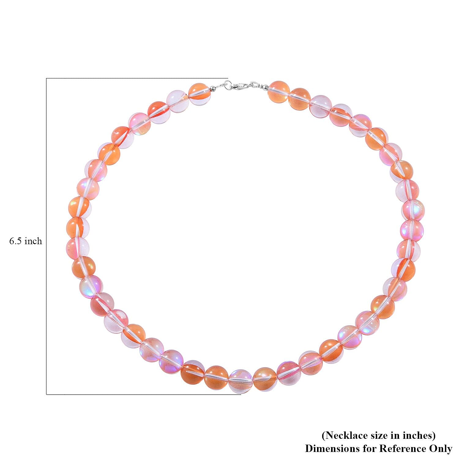 Simulated Yellow Magic Color Glass Beaded Necklace 18 Inches in Rhodium Over Sterling Silver