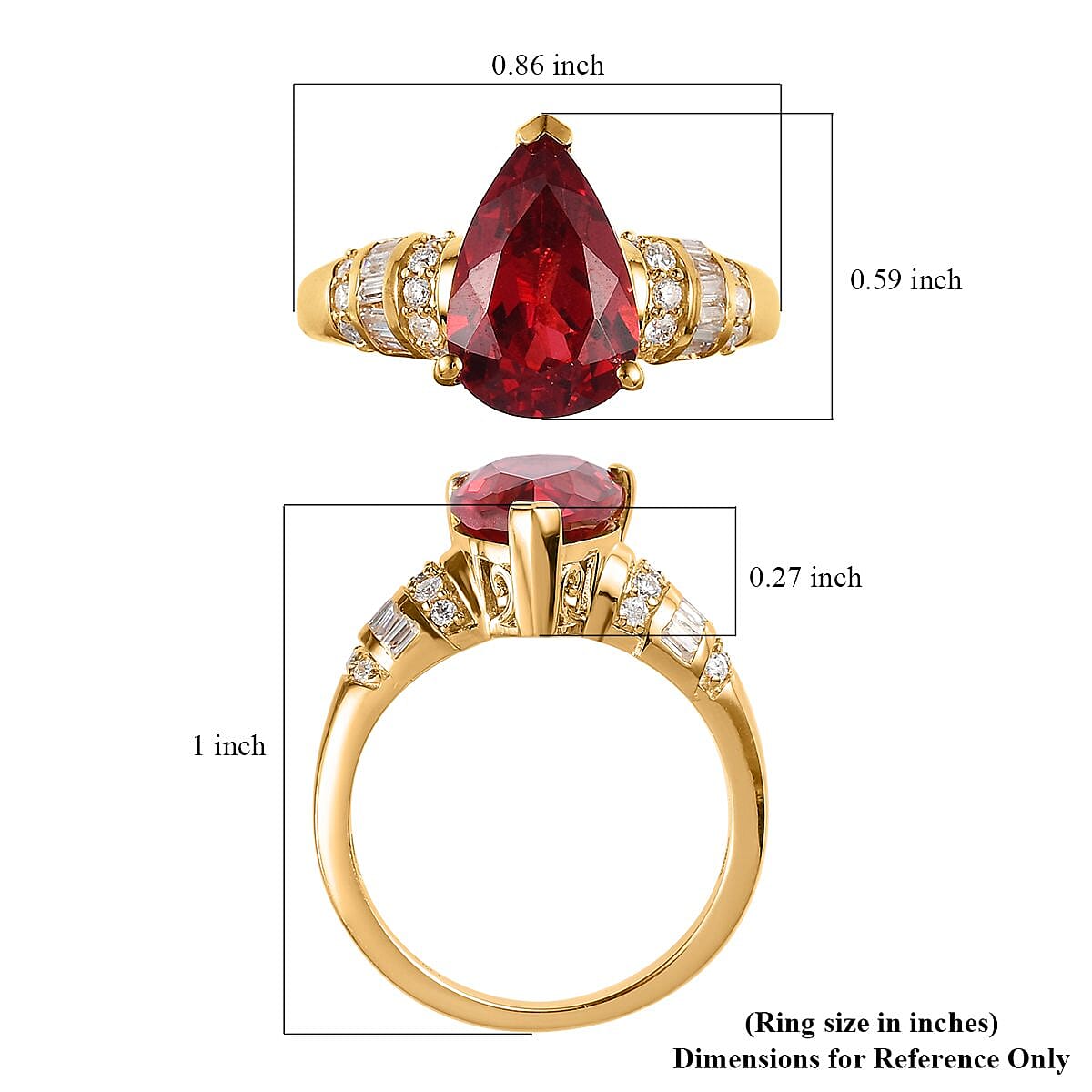 Lab Created Padparadscha Sapphire and Moissanite Ring in Vermeil Yellow Gold Over Sterling Silver (Size 9.0) 4.75 ctw image number 5