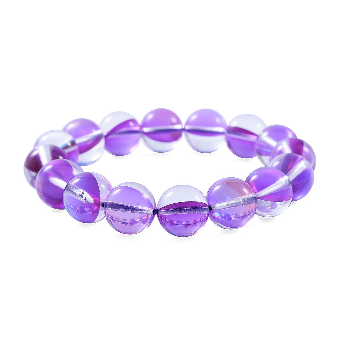 Simulated Magic Color Glass Beaded Stretch Bracelet image number 1