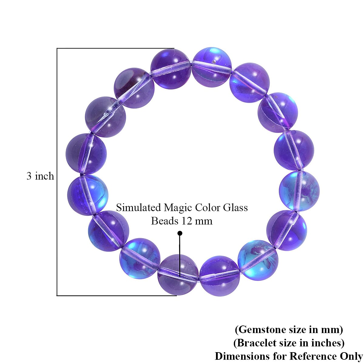 Simulated Magic Color Glass Beaded Stretch Bracelet image number 2