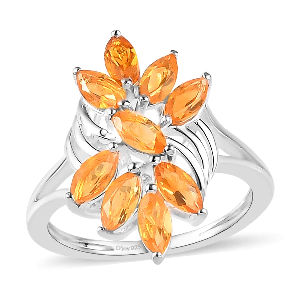 Salamanca Fire Opal Floral Ring in Sterling Silver 0.85 ctw image number 0