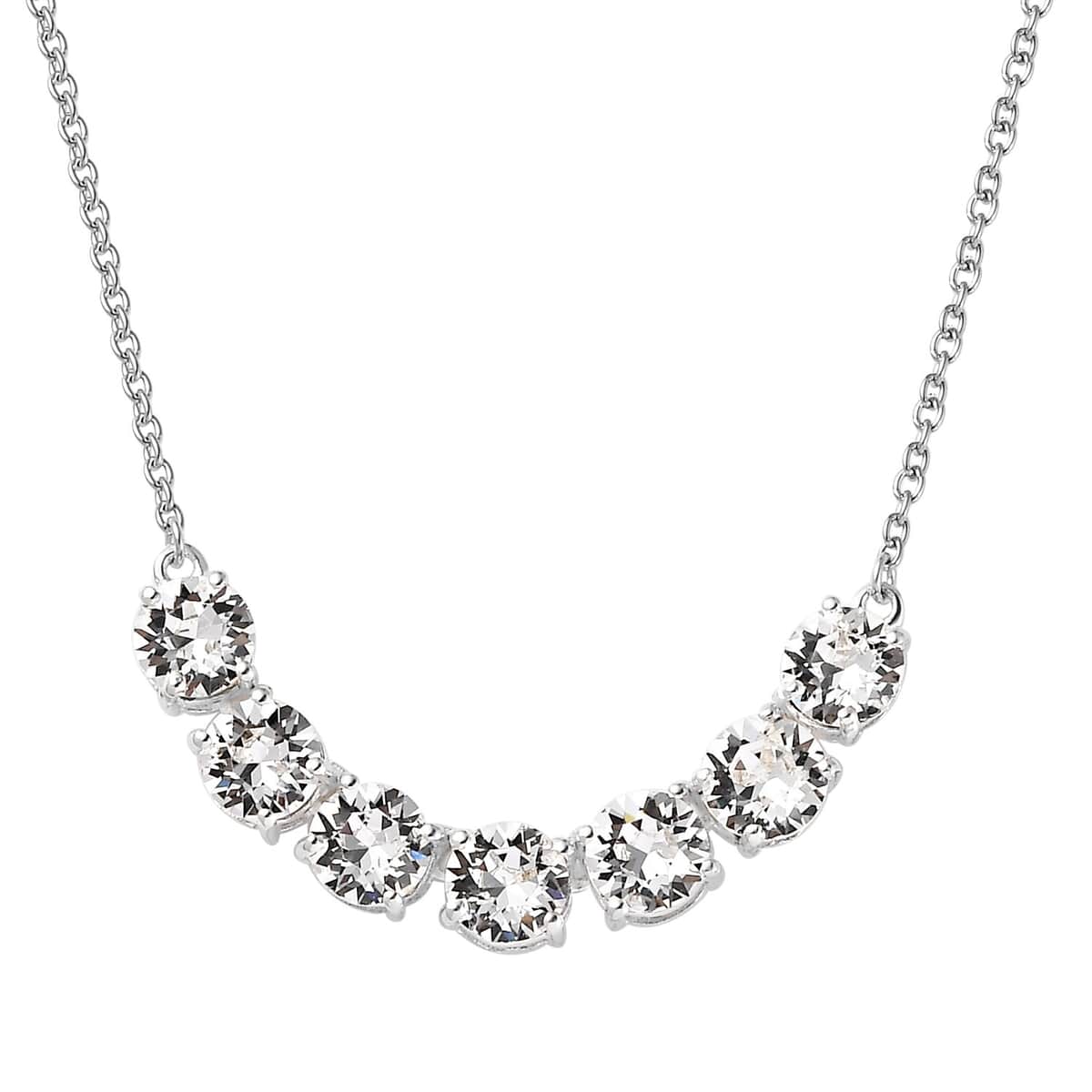 White Crystal Necklace 18 Inches in Sterling Silver image number 0