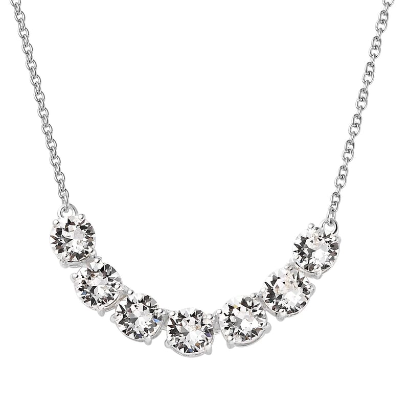 White Crystal Necklace 18 Inches in Sterling Silver