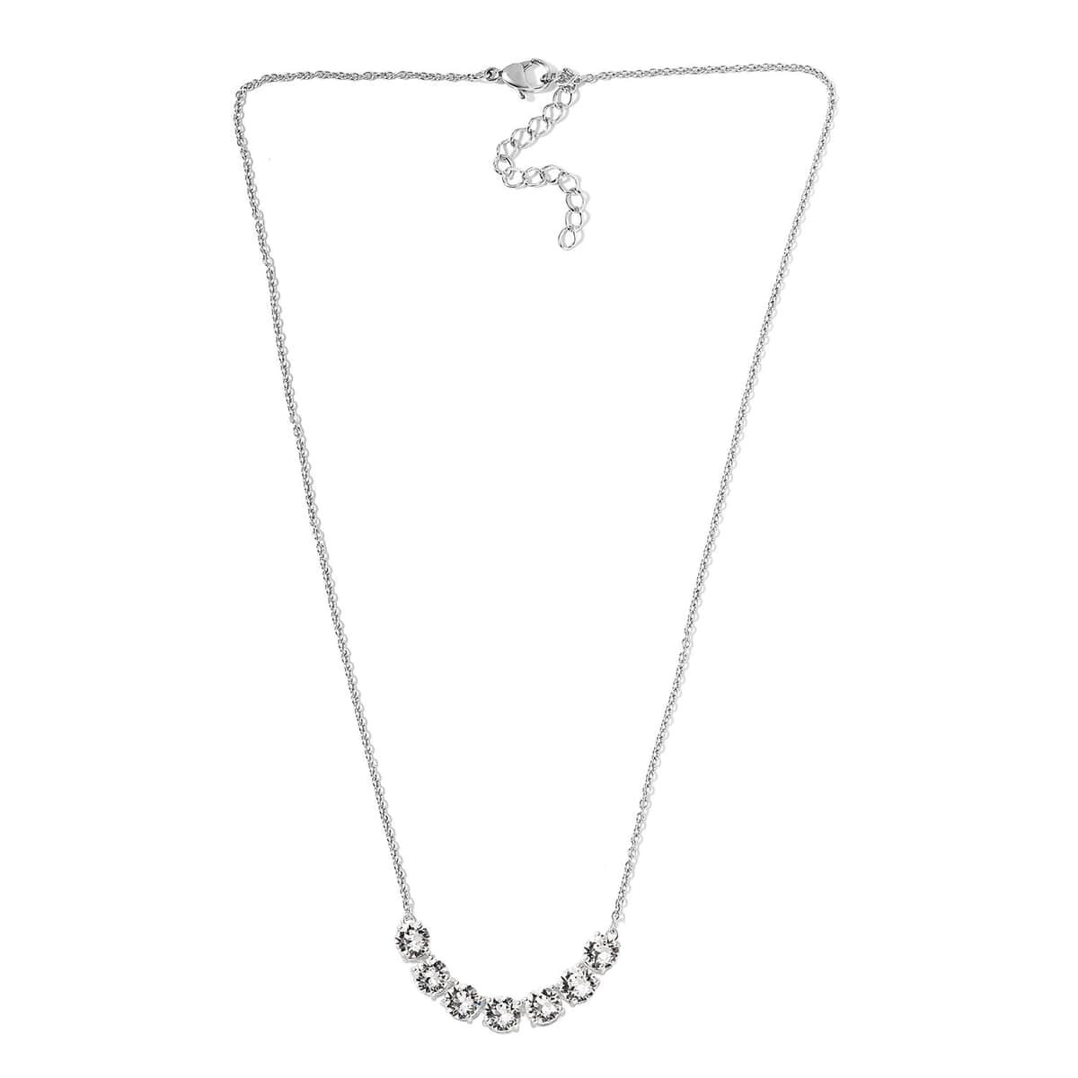 White Crystal Necklace 18 Inches in Sterling Silver image number 3