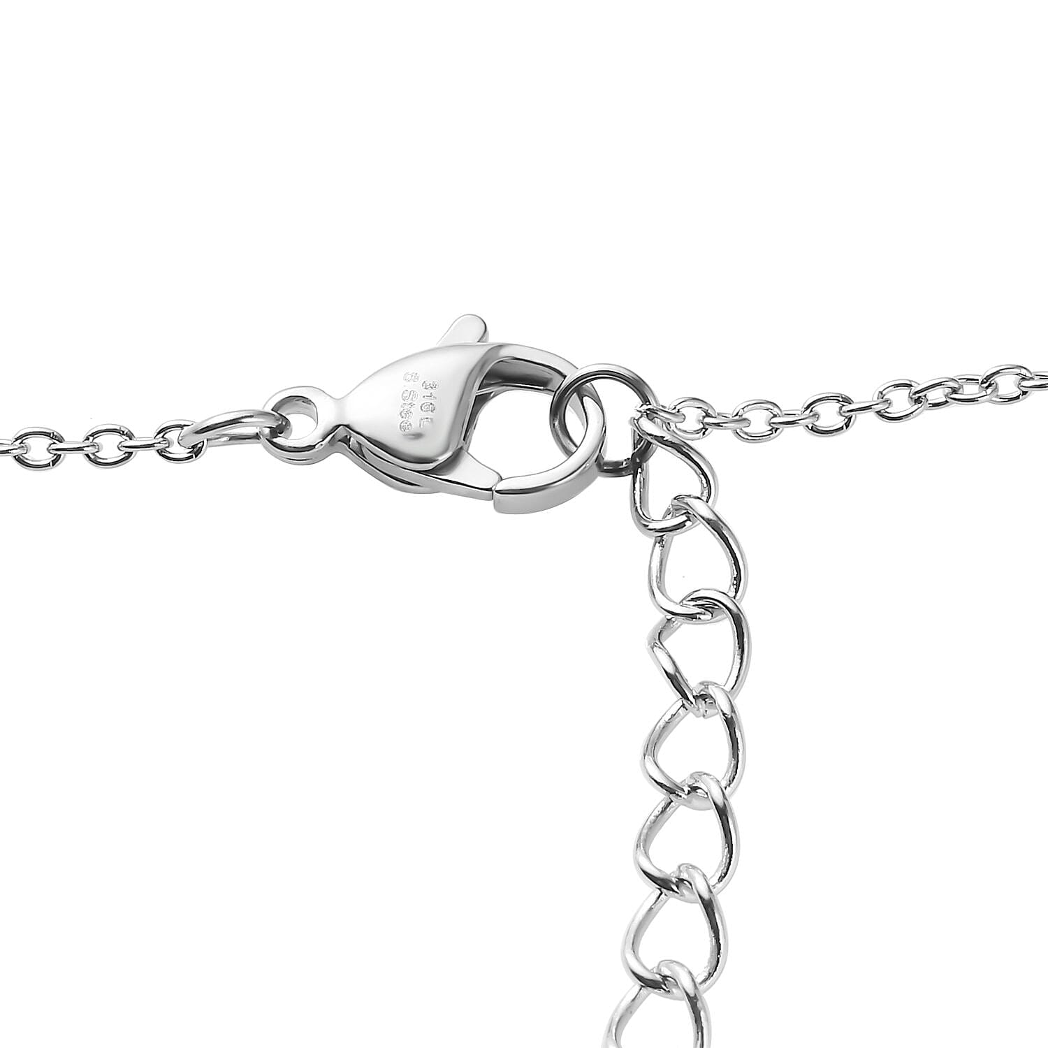 White Crystal Necklace 18 Inches in Sterling Silver