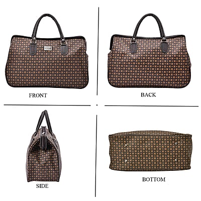 Passage Coffee with Small Flower Print Travel Bag with 43 Inches Shoulder Strap 