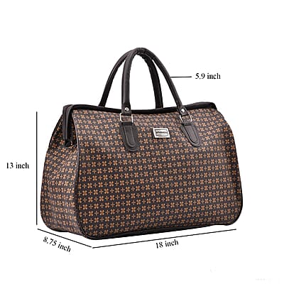 Passage Coffee with Small Flower Print Travel Bag with 43 Inches Shoulder Strap 