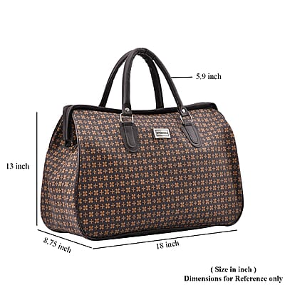Passage Coffee with Small Flower Print Travel Bag with 43 Inches Shoulder Strap 
