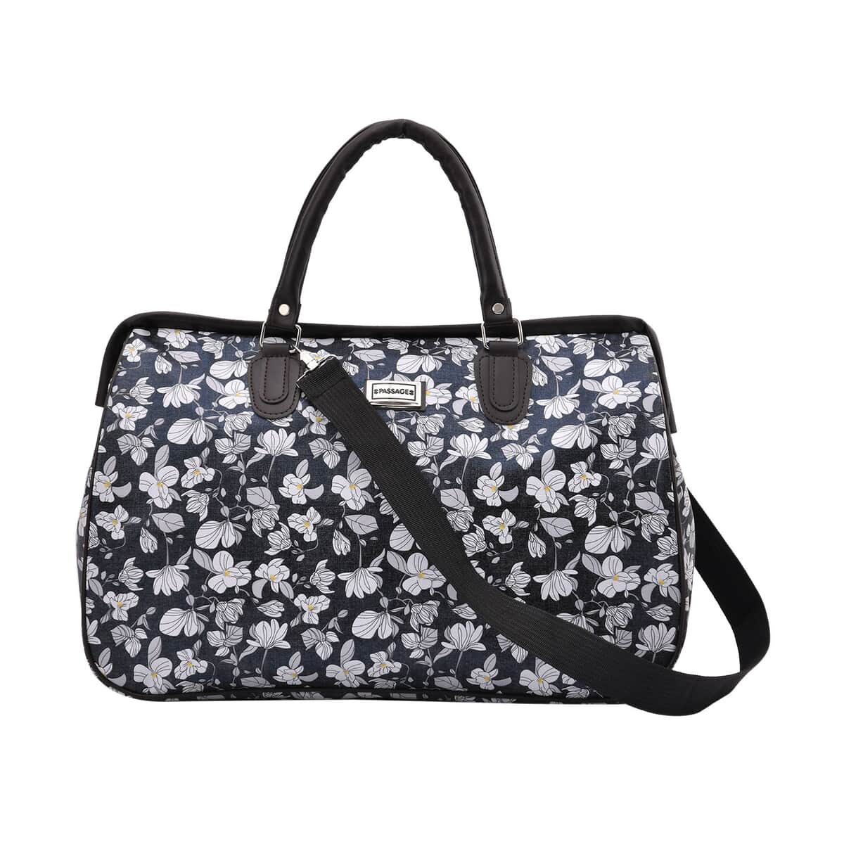 Passage Gray with Flower Print Travel Bag with 43 Inches Shoulder Strap  image number 0