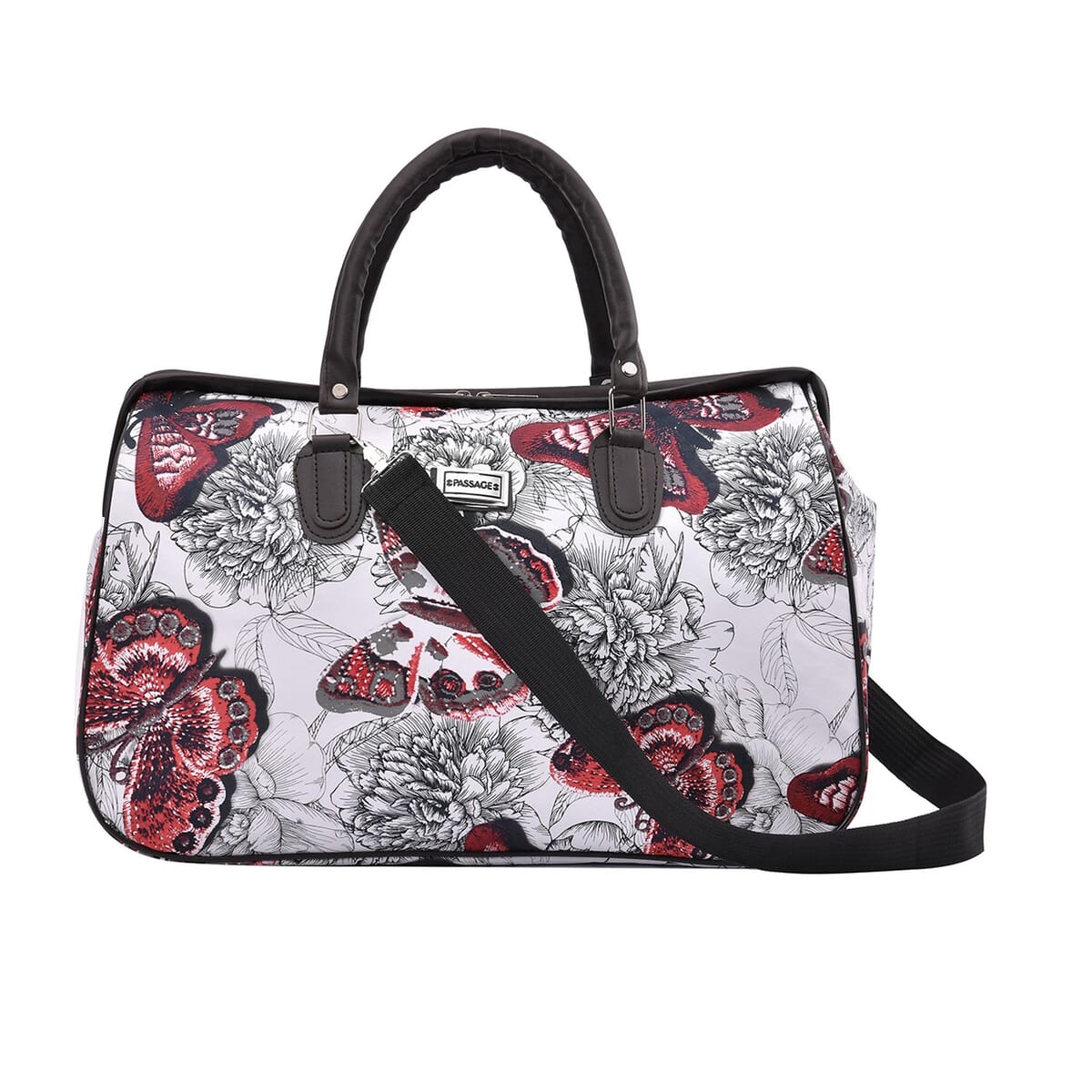 Passage Red Butterfly with Flower Print Travel Bag with 43 Inches Shoulder Strap  image number 0