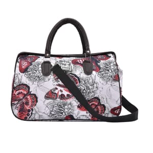 Passage Red Butterfly with Flower Print Travel Bag with 43 Inches Shoulder Strap 