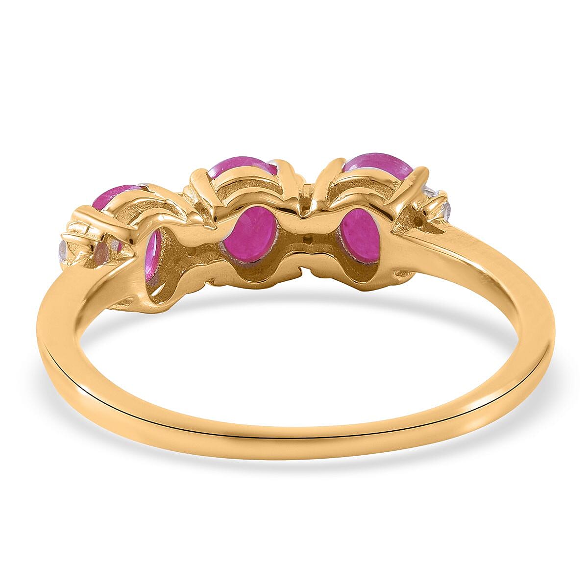 LUXORO 10K Yellow Gold Premium Montepuez Ruby and Diamond Ring 2 Grams 1.25 ctw image number 3