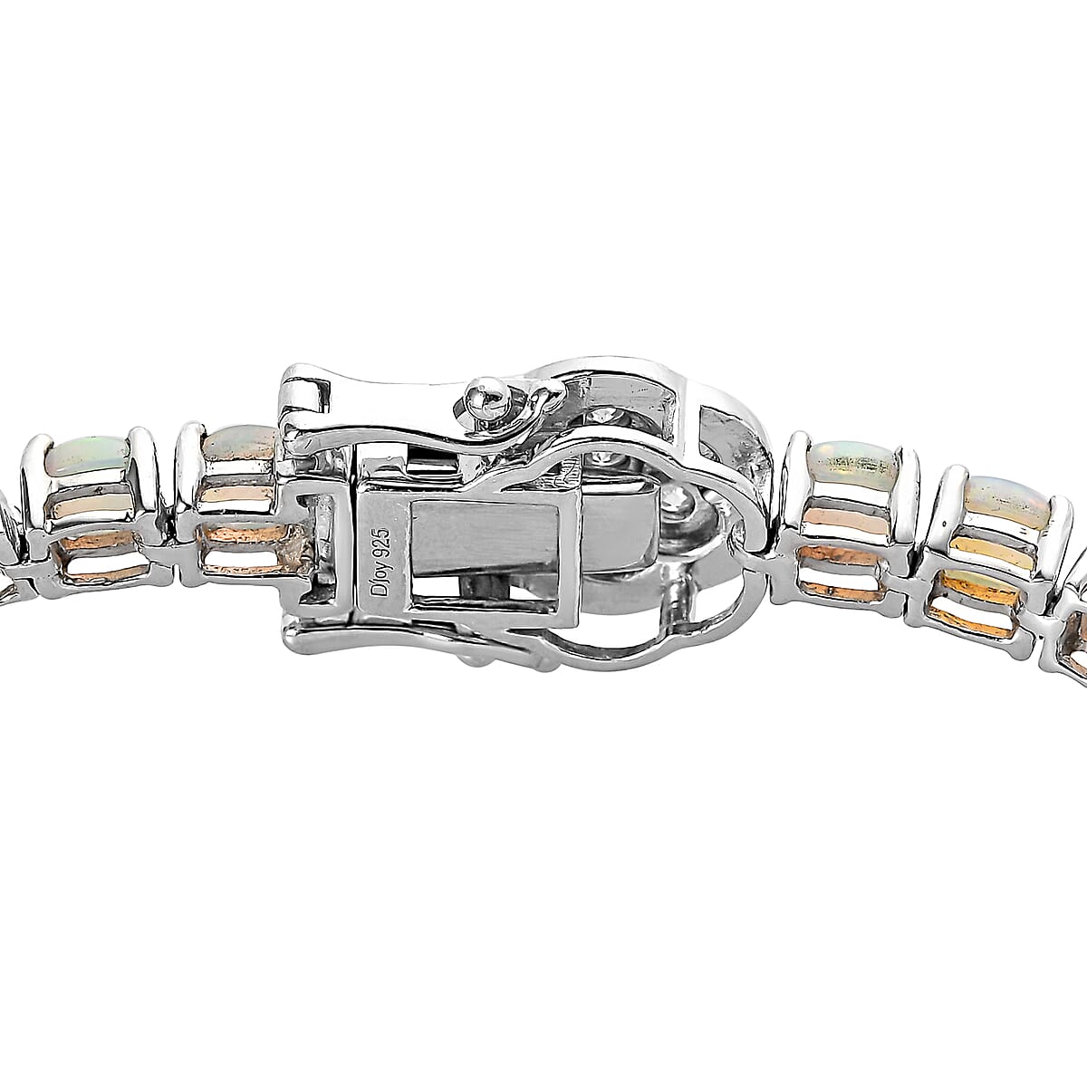 Ethiopian Welo Opal and Moissanite Tennis Bracelet in Platinum Over Sterling Silver (6.50 In) 8.90 ctw image number 3