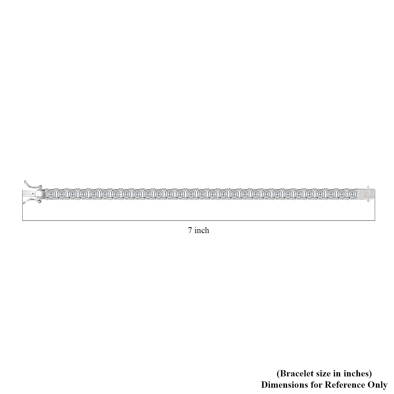 Asscher Cut Moissanite Tennis Bracelet in Platinum Over Sterling Silver (6.50 In) 19.90 ctw