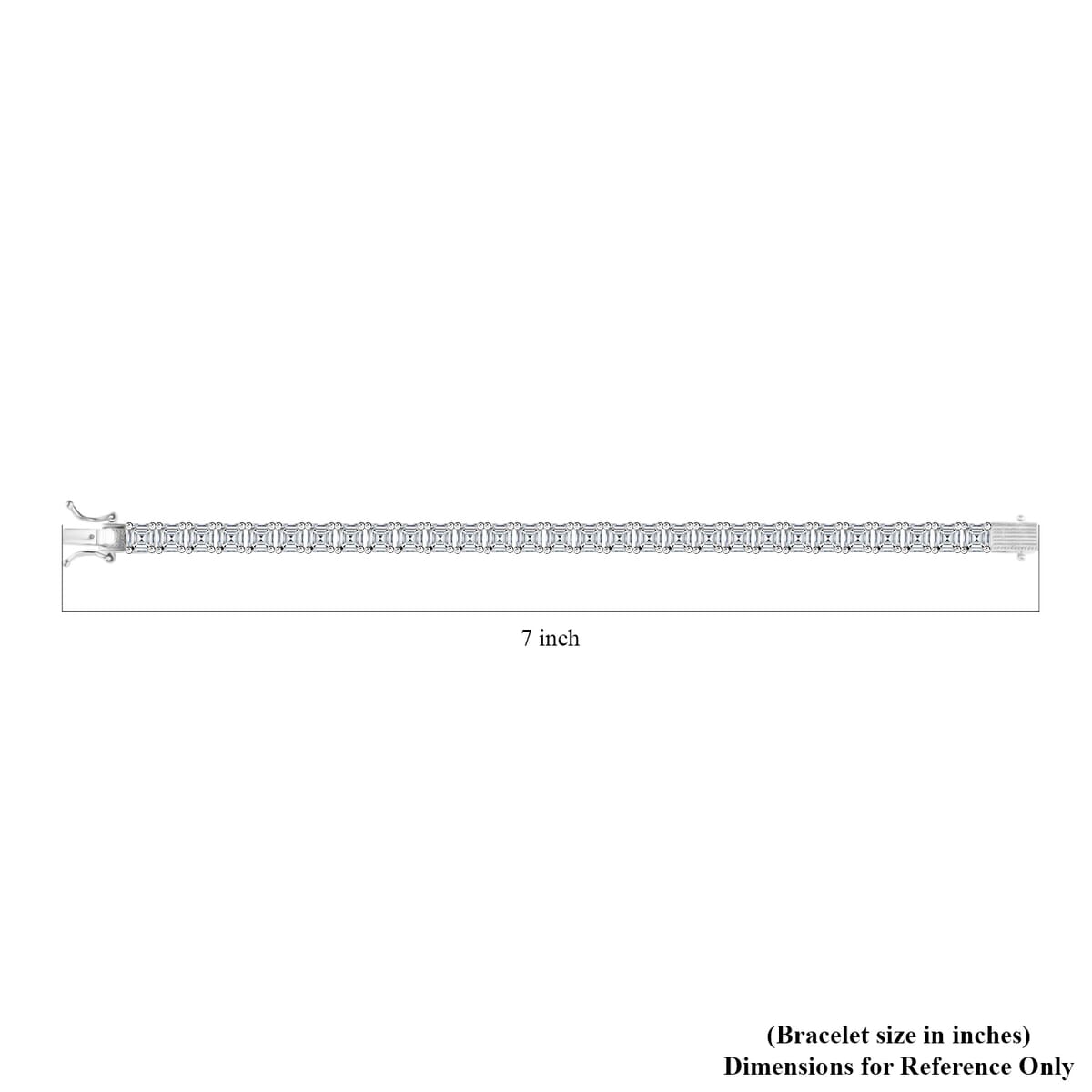 Asscher Cut Moissanite (Oct 5x5mm) Tennis Bracelet in Platinum Over Sterling Silver (6.50 In) (Delivery in 10-15 Business Days) 19.90 ctw image number 4