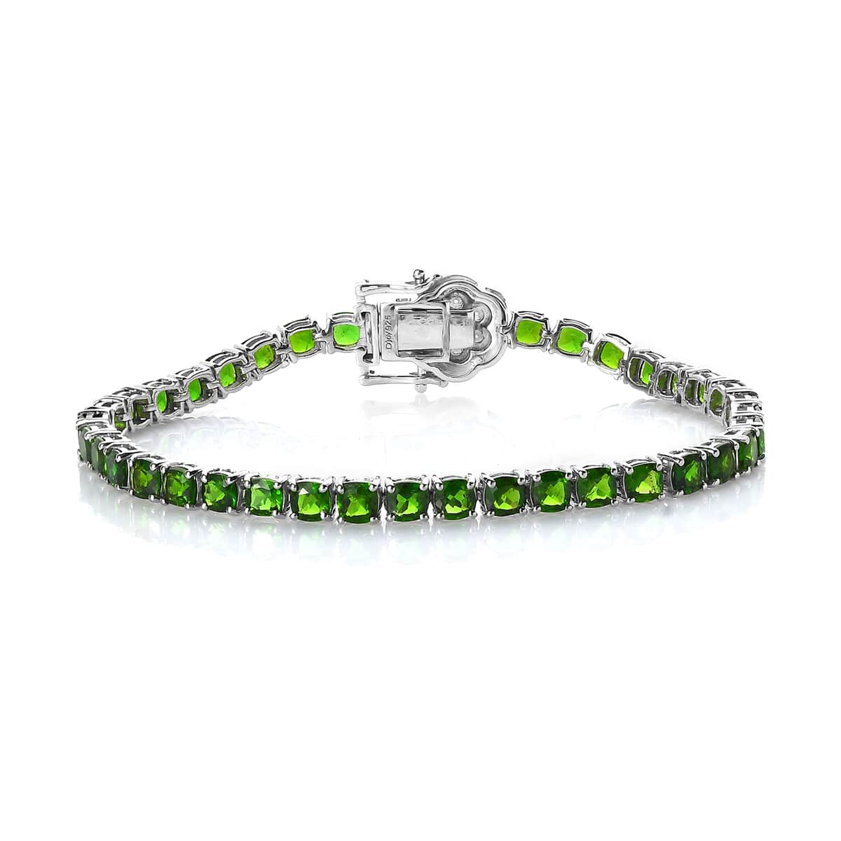Chrome Diopside and Moissanite Tennis Bracelet in Platinum Over Sterling Silver (6.50 In) 10.75 ctw image number 0