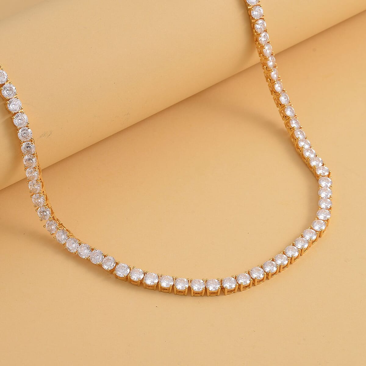 Lustro Stella Made with Finest CZ Necklace 18 Inches in Vermeil Rose Gold Over Sterling Silver 80.90 ctw image number 1