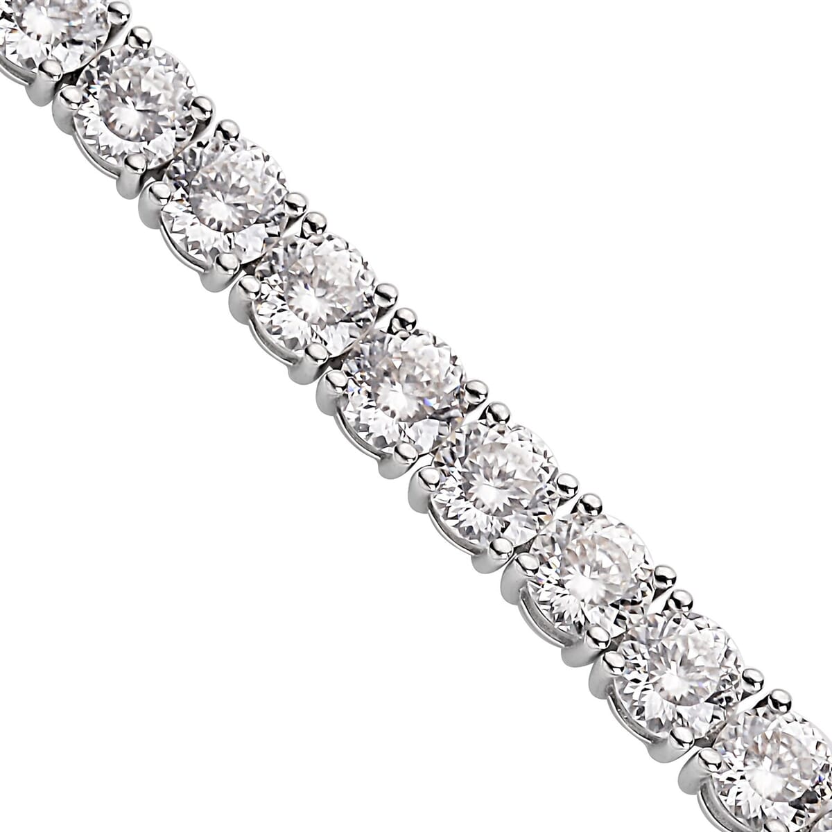 LUSTRO STELLA Made with Finest CZ Tennis Bracelet in Rhodium Over Sterling Silver (6.50 In) 10 Grams 28.35 ctw image number 3