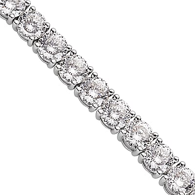 Lustro Stella Made with Finest CZ Tennis Bracelet in Rhodium Over Sterling Silver (6.50 In) 28.35 ctw