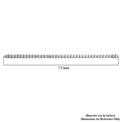 Lustro Stella Made with Finest CZ Tennis Bracelet in Rhodium Over Sterling Silver (6.50 In) 28.35 ctw