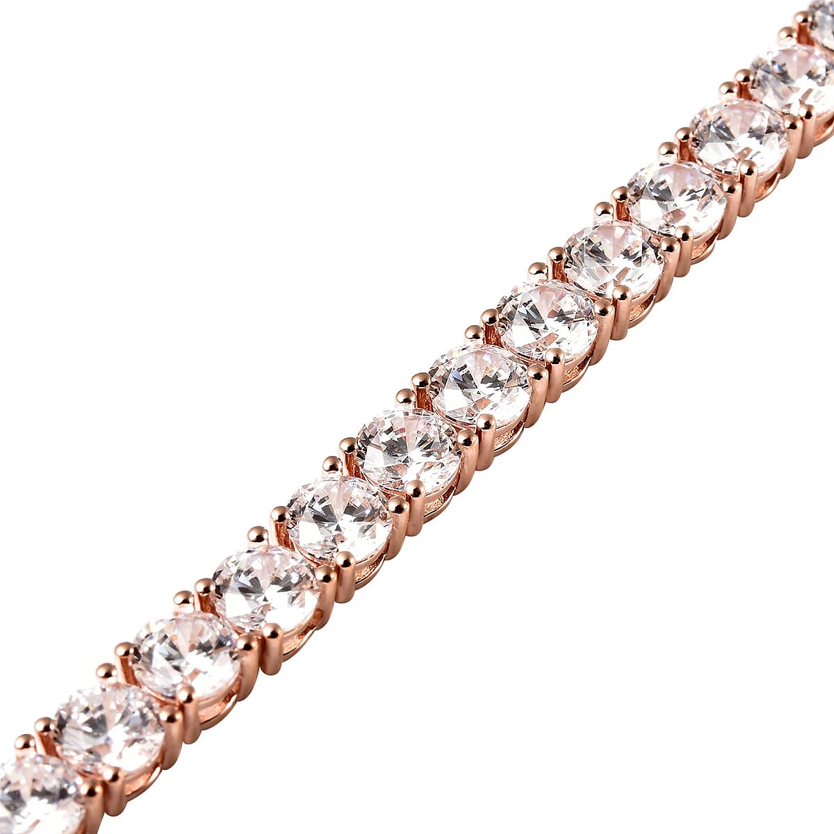 Lustro Stella Made with Finest CZ Tennis Bracelet in Vermeil Rose Gold Over Sterling Silver (7.25 In) 32.00 ctw image number 3