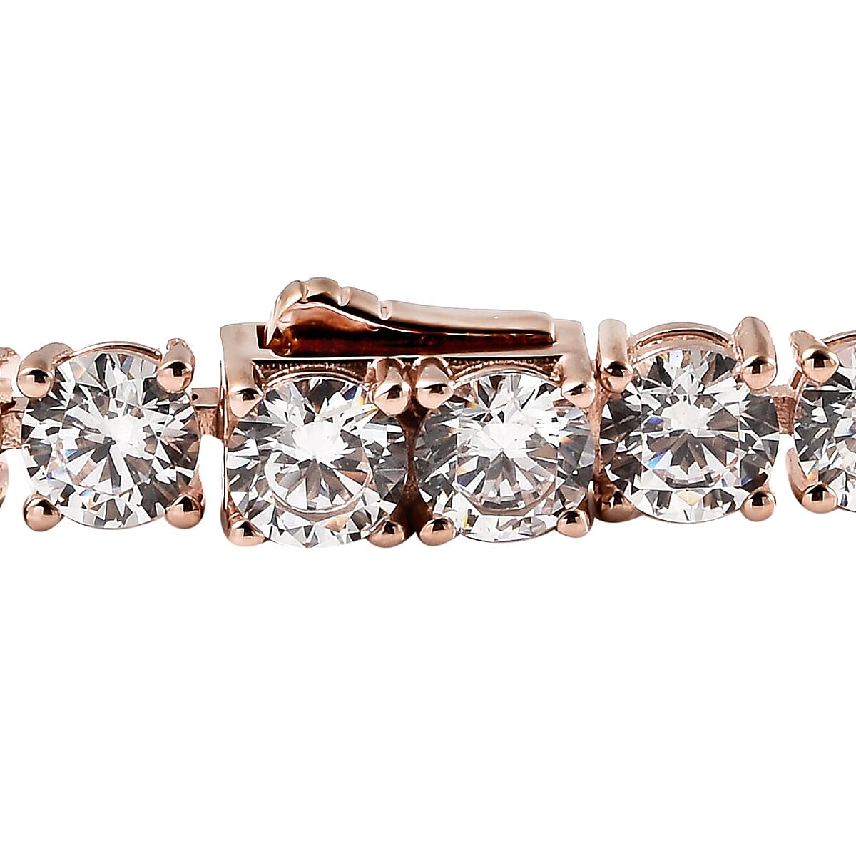 Lustro Stella Made with Finest CZ Tennis Bracelet in Vermeil Rose Gold Over Sterling Silver (7.25 In) 32.00 ctw image number 4