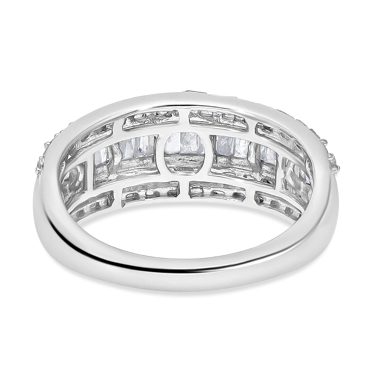 Diamond Ring in Platinum Over Sterling Silver (Size 7.0) 1.00 ctw image number 3