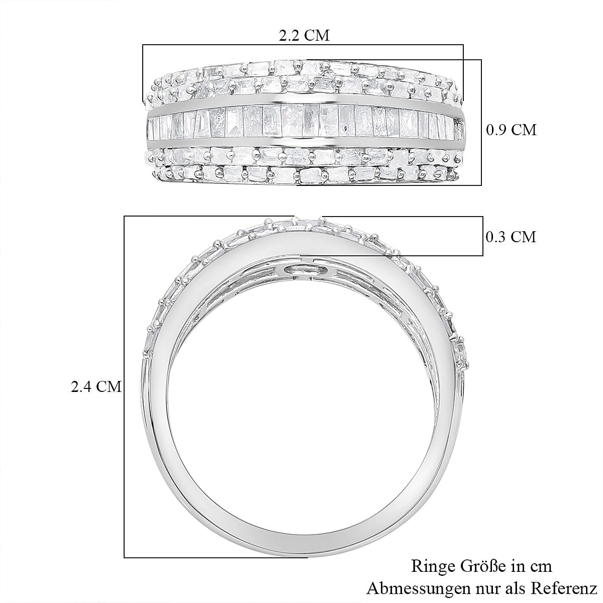 Diamond Ring in Platinum Over Sterling Silver (Size 7.0) 1.00 ctw image number 5
