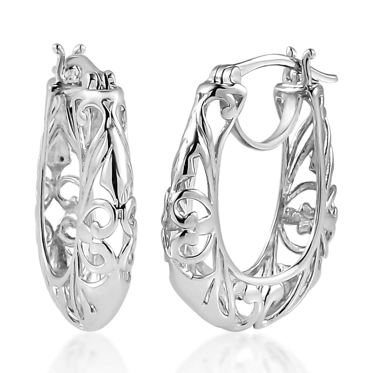 KARIS Hoop Earrings in Platinum Bond image number 0