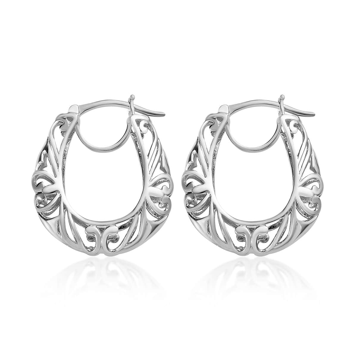 KARIS Hoop Earrings in Platinum Bond image number 3