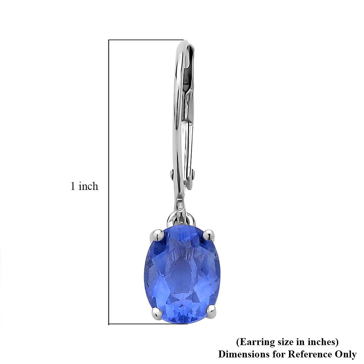 Color Change Fluorite Solitaire Lever Back Earring in Rhodium Over Sterling Silver 2.85 ctw image number 4