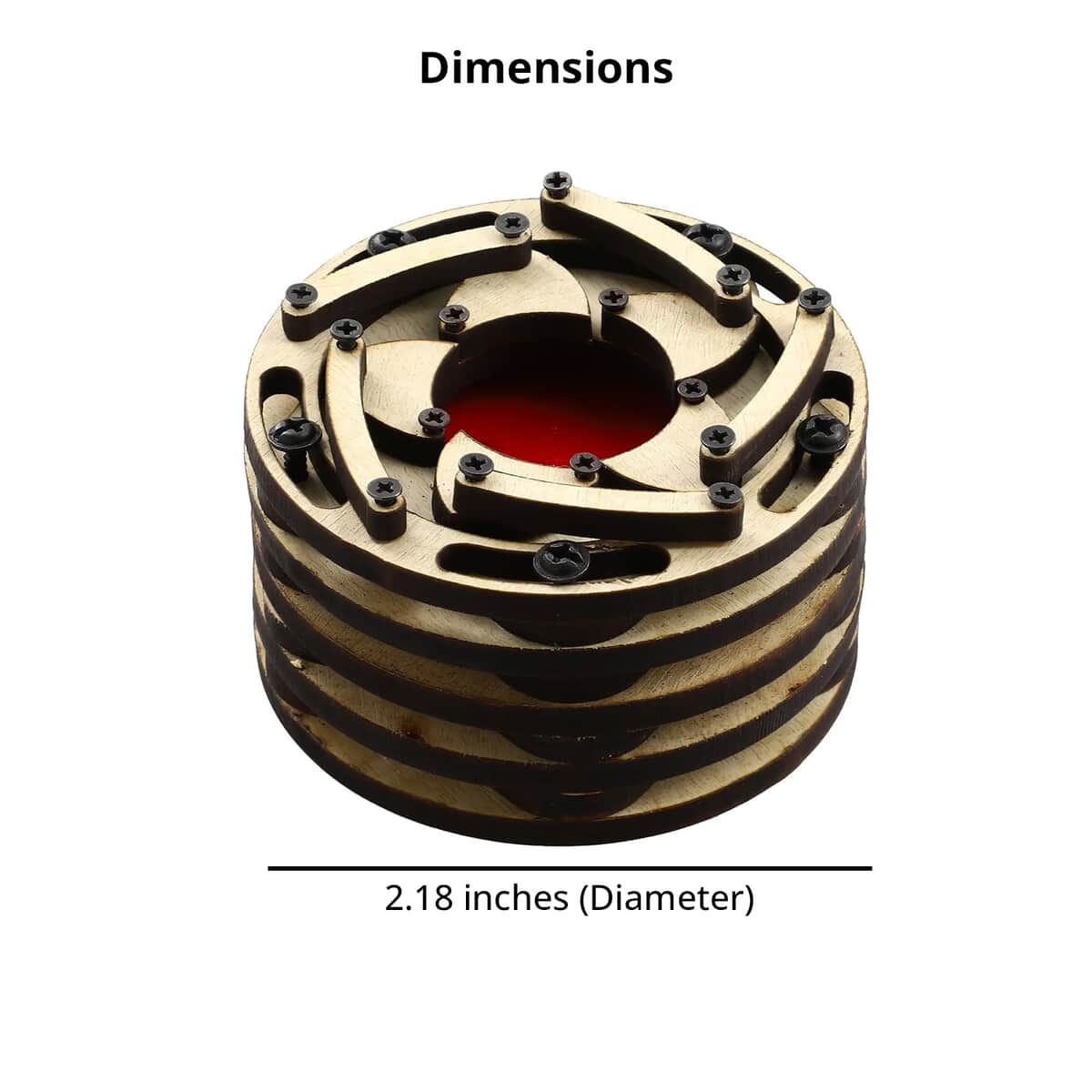 "Rotating Wooden Ring Box Size: 2.18 (Dia) Inches Color: WHITE" image number 5