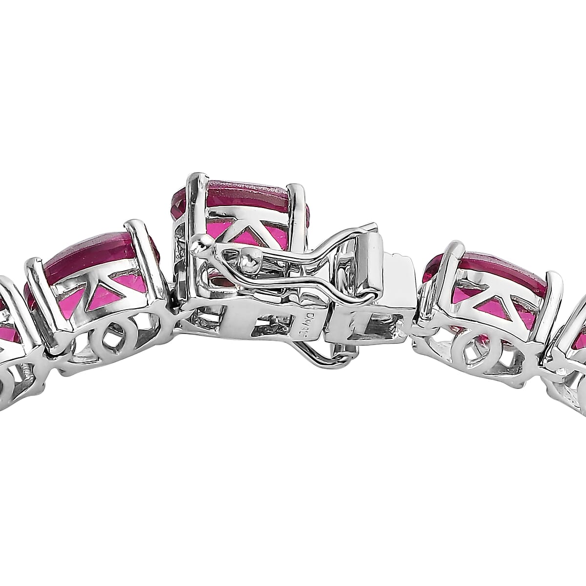 Radiant Orchid Quartz (Triplet) Tennis Bracelet in Platinum Over Sterling Silver (8.00 In) 32.15 ctw image number 3