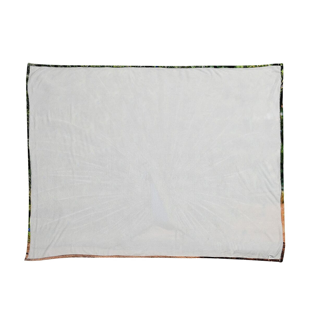 Homesmart Green Peacock Digital Print Pattern Flannel Blanket image number 2