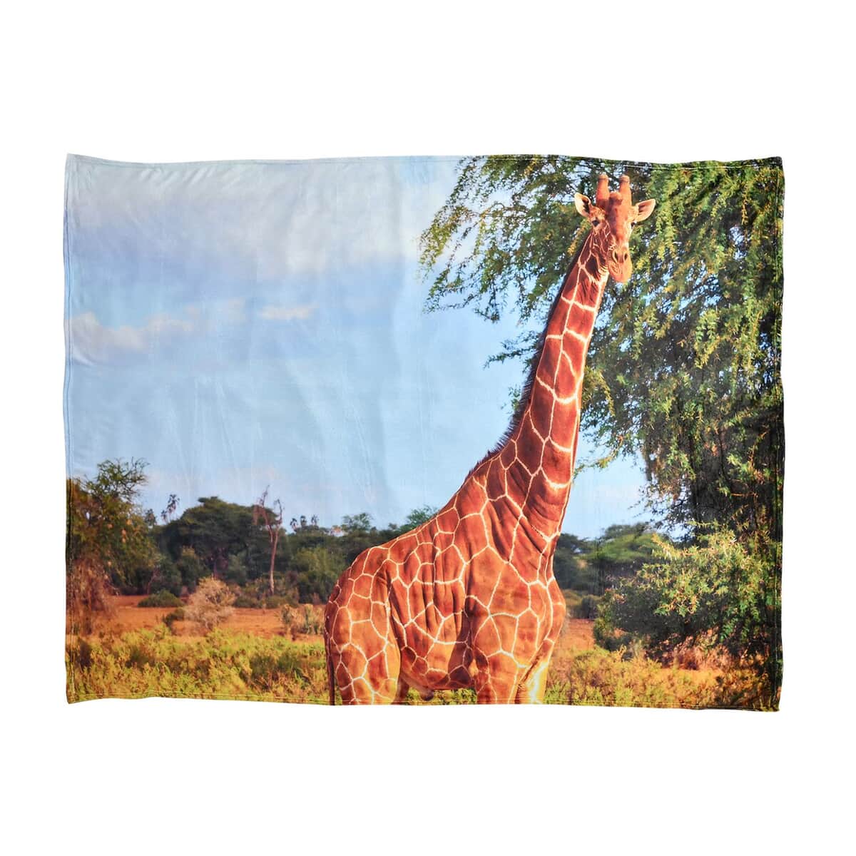 Homesmart Brown Giraffe Digital Print Pattern Flannel Blanket image number 1
